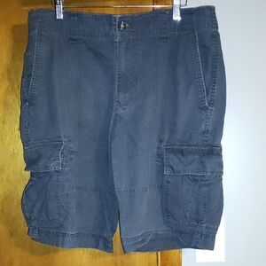 Mossimo Supply Co Black Cargo Shorts with Flat Front Design